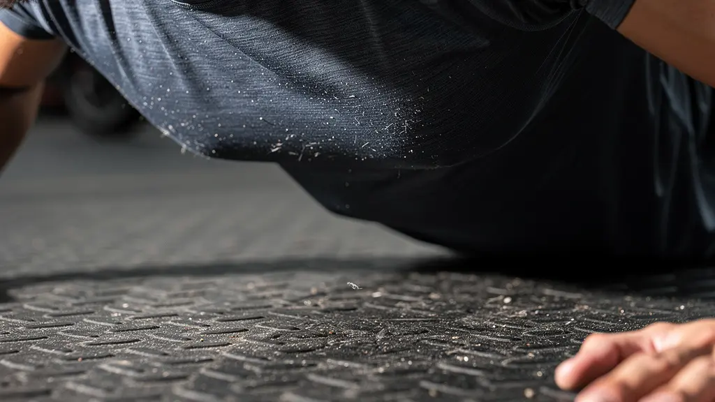 Gros plan macro sur la position basse d'une pompe, poitrine effleurant le sol