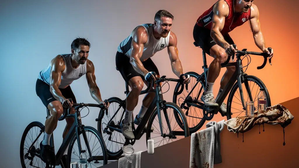 Graphique visuel montrant trois cyclistes à différentes intensités d'effort avec indicateurs métaboliques