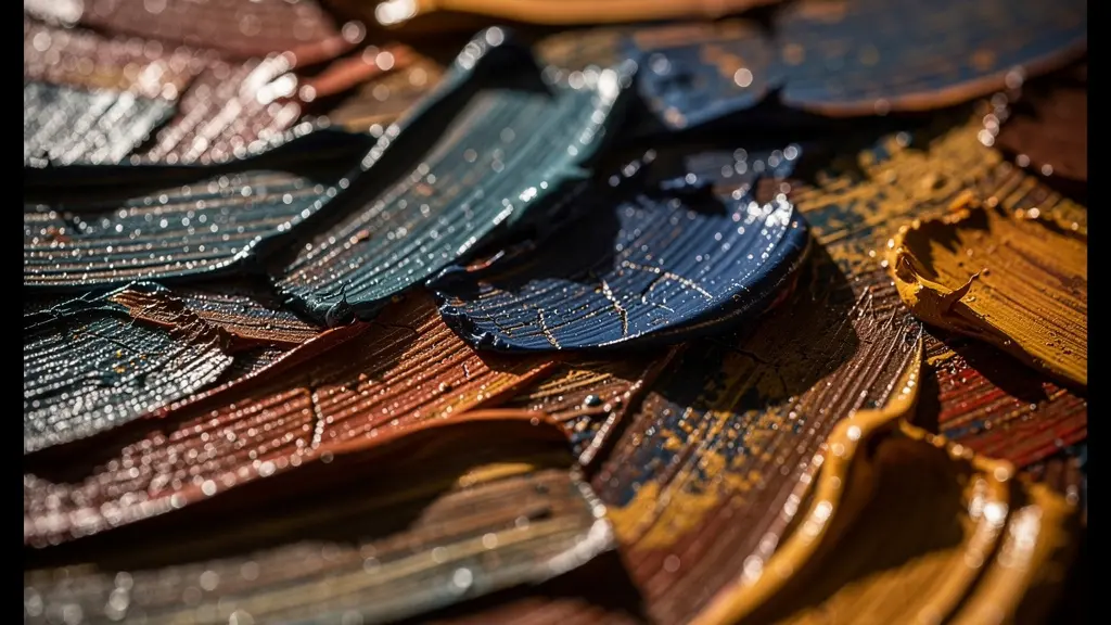 Détail macro de coups de pinceau sur une toile montrant l'empâtement et la texture