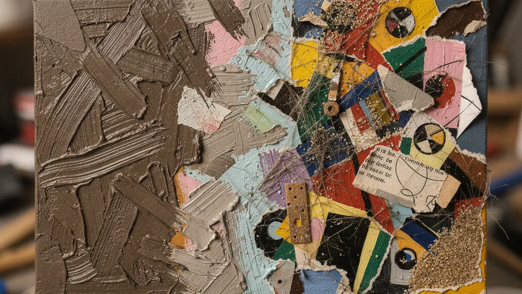 Transition visuelle entre cubisme analytique monochrome et cubisme synthétique coloré