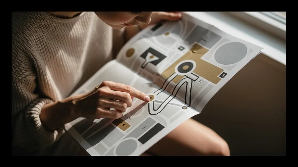 Visiteur étudiant attentivement un plan de musée avec annotations personnalisées pour sa visite ciblée